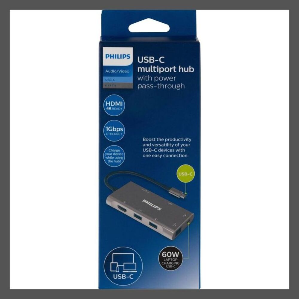 Philips - Elite Plus USB-C Multiport Power Adapter C Silver - Picture 4 of 4